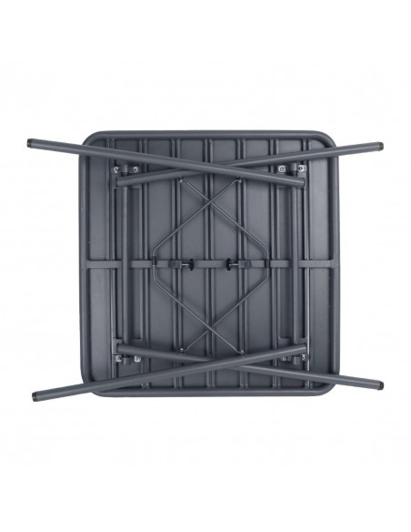 Bolero Slatted Square Steel Table Grey 700mm