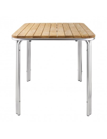 Bolero Square Ash and Aluminium Table 700mm