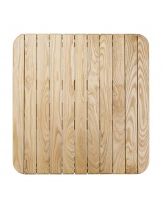 Bolero Square Ash and Aluminium Table 700mm 2