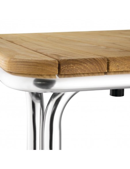 Bolero Square Ash and Aluminium Table 700mm