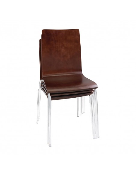 Bolero Square Back Sidechair Dark Chocolate Finish (Pack of 4)