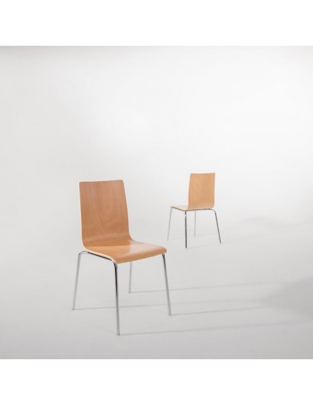 Bolero Square Back Sidechair Natural Finish (Pack of 4)