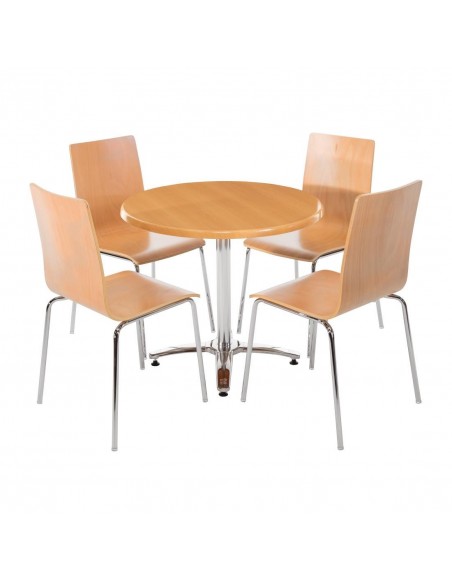 Bolero Square Back Sidechair Natural Finish (Pack of 4)