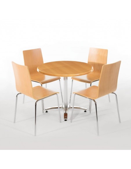 Bolero Square Back Sidechair Natural Finish (Pack of 4)