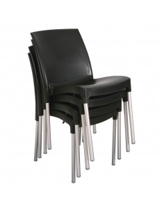 Bolero Stacking Bistro Side Chairs Black 2