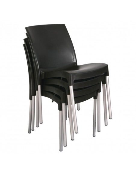 Bolero Stacking Bistro Side Chairs Black