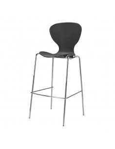 Bolero Stacking Black Plastic High Stool Pack of 4 - GP509