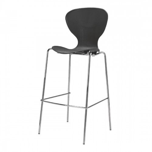 Bolero Stacking Black Plastic High Stool Pack of 4 - GP509