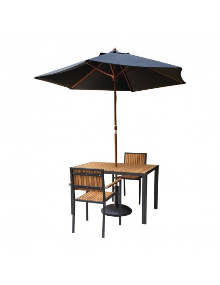 Bolero Steel &amp Acacia Wood Arm Chair Pack of 4