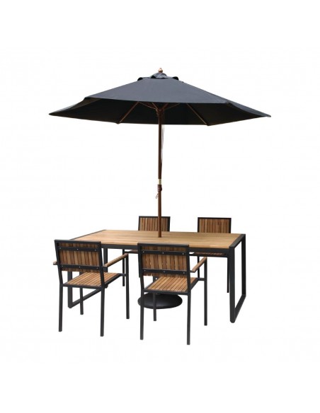 Bolero Steel &amp Acacia Wood Arm Chair Pack of 4