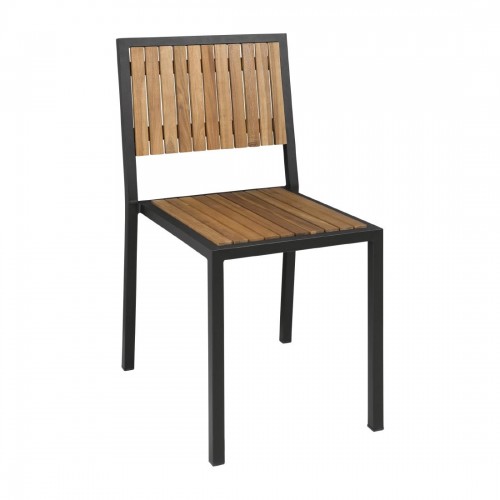 Bolero Steel &amp Acacia Wood Side Chair Pack of 4