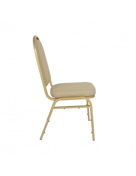 Bolero Steel Banquet Chair with Neutral Cloth (Pack of 4)