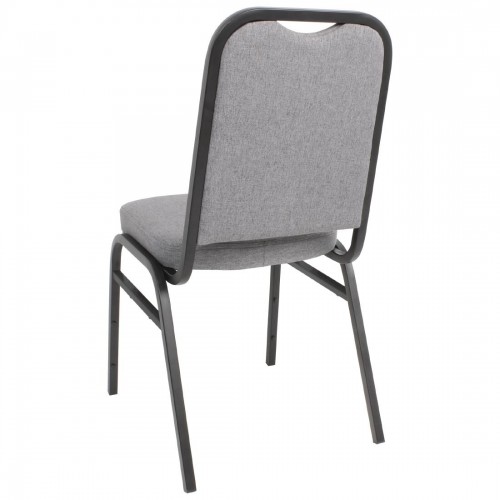 Bolero Steel Banqueting Chair Square Back with Grey Plain Cloth Pack 4