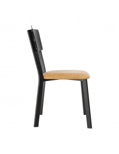 Bolero Metal &amp PU Side Chair Vintage Camel Pack of 4