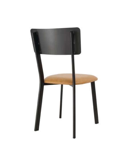 Bolero Metal &amp PU Side Chair Vintage Camel Pack of 4