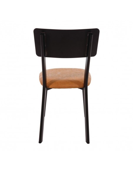 Bolero Metal &amp PU Side Chair Vintage Camel Pack of 4