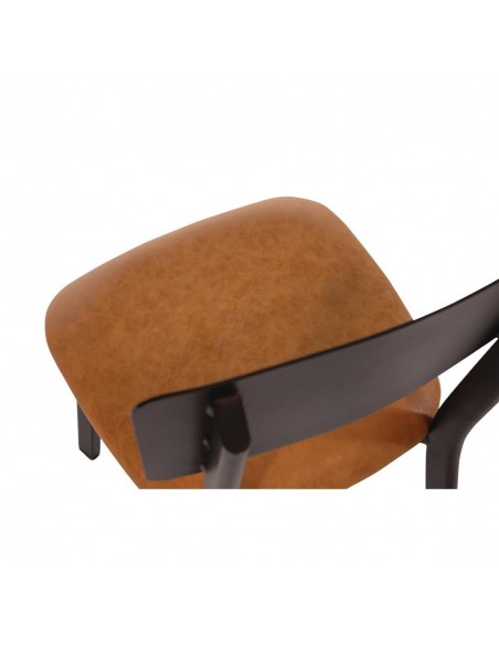 Bolero Metal &amp PU Side Chair Vintage Camel Pack of 4