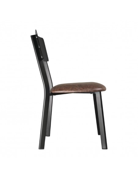 Bolero Metal &amp PU Side Chair Vintage Mocha Pack of 4