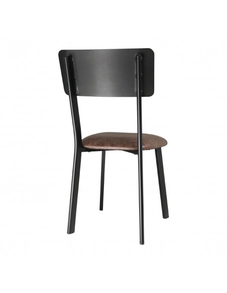 Bolero Metal &amp PU Side Chair Vintage Mocha Pack of 4