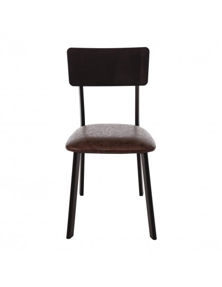 Bolero Metal &amp PU Side Chair Vintage Mocha Pack of 4