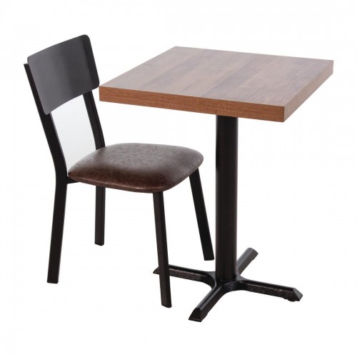 Bolero Metal &amp PU Side Chair Vintage Mocha Pack of 4