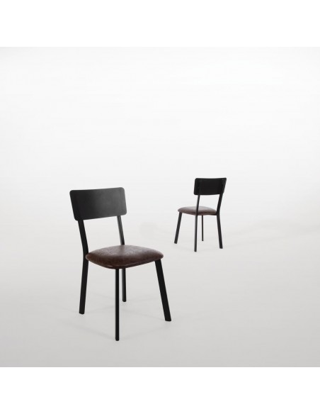 Bolero Metal &amp PU Side Chair Vintage Mocha Pack of 4