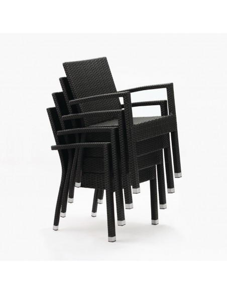 Bolero Wicker Armchair Charcoal (Pack of 4)