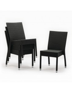 Bolero Wicker Side Chair Charcoal (Pack of 4)