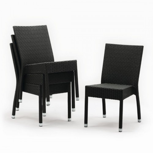 Bolero Wicker Side Chair Charcoal (Pack of 4)