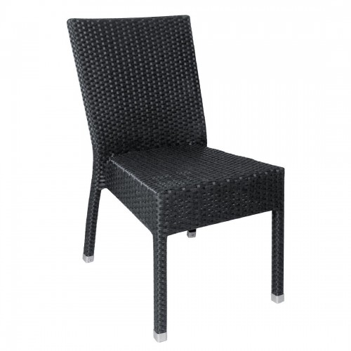 Bolero Wicker Side Chair Charcoal (Pack of 4)