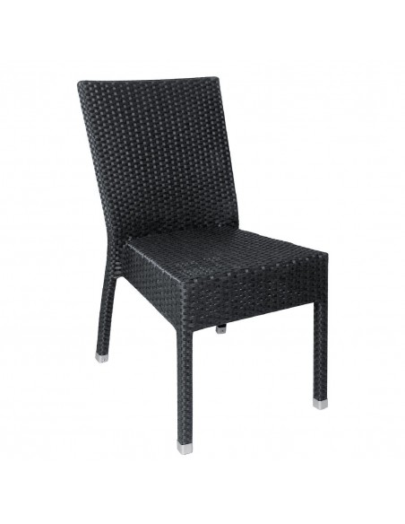 Bolero Wicker Side Chair Charcoal (Pack of 4)