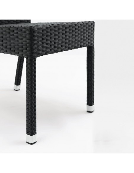 Bolero Wicker Side Chair Charcoal (Pack of 4)