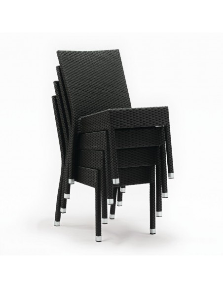 Bolero Wicker Side Chair Charcoal (Pack of 4)