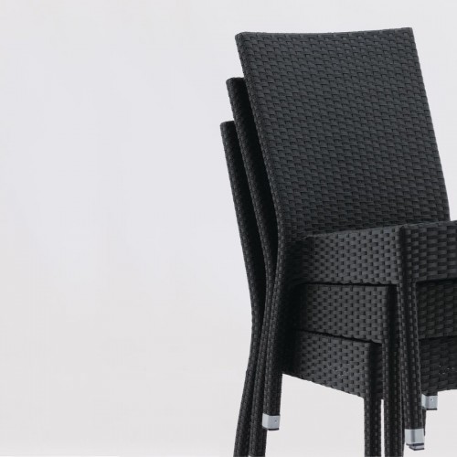 Bolero Wicker Side Chair Charcoal (Pack of 4)