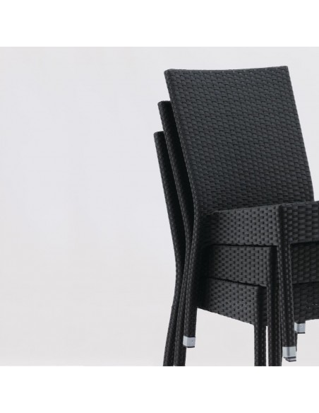 Bolero Wicker Side Chair Charcoal (Pack of 4)