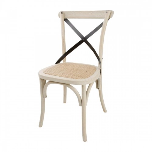Bolero Wooden Dining Chair with Metal Cross Backrest