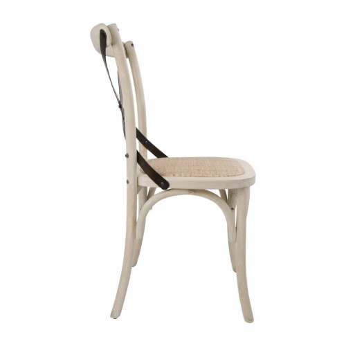 Bolero Wooden Dining Chair with Metal Cross Backrest