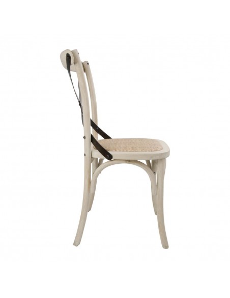 Bolero Wooden Dining Chair with Metal Cross Backrest