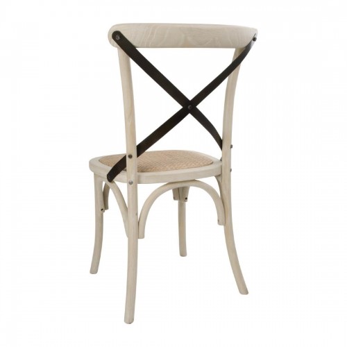 Bolero Wooden Dining Chair with Metal Cross Backrest