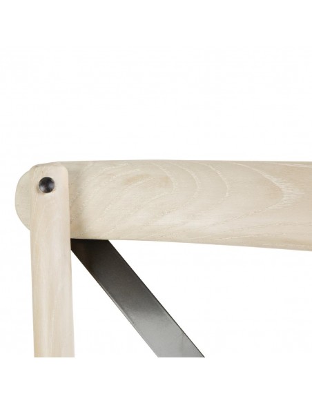 Bolero Wooden Dining Chair with Metal Cross Backrest
