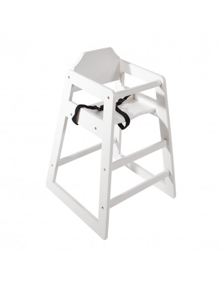 Bolero Wooden High Chair Antique White Finish