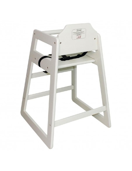 Bolero Wooden High Chair Antique White Finish