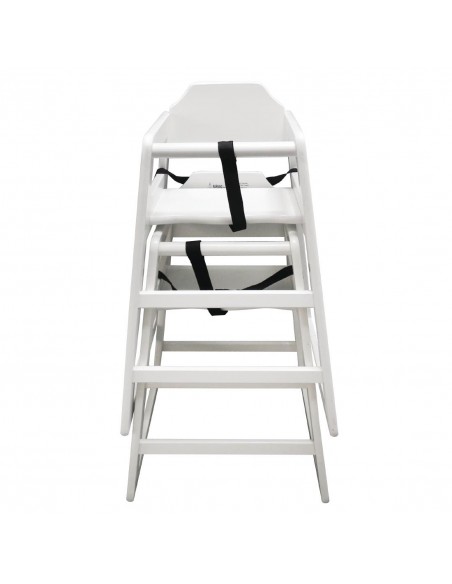 Bolero Wooden High Chair Antique White Finish