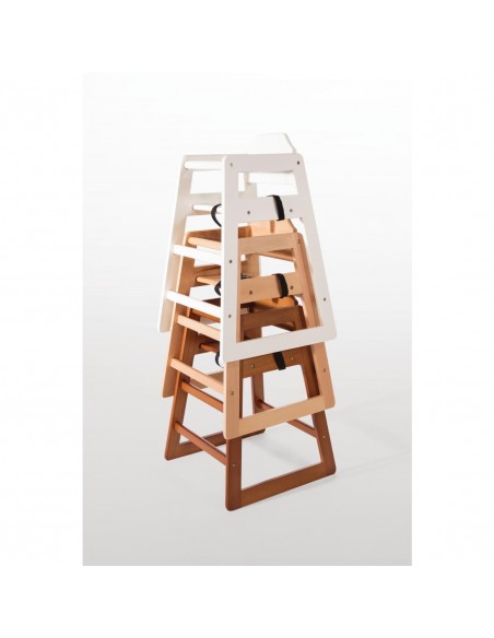Bolero Wooden High Chair Antique White Finish