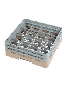 Cambro Camrack Beige 16 Compartments Max Glass Height 133mm