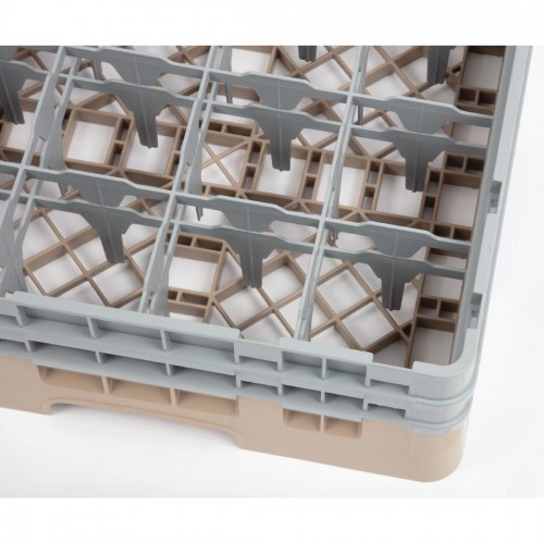Cambro Camrack Beige 16 Compartments Max Glass Height 133mm