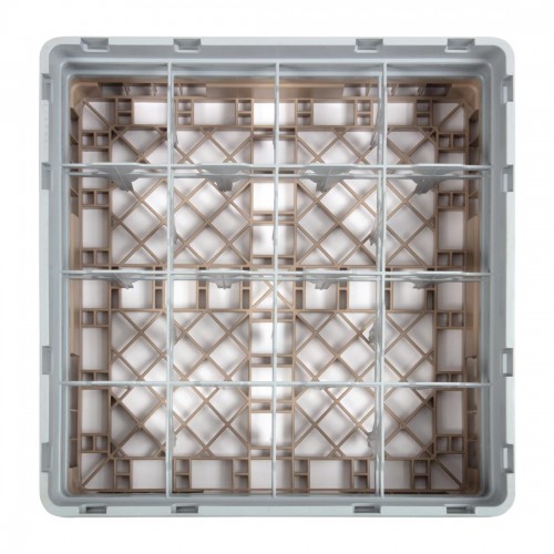 Cambro Camrack Beige 16 Compartments Max Glass Height 133mm