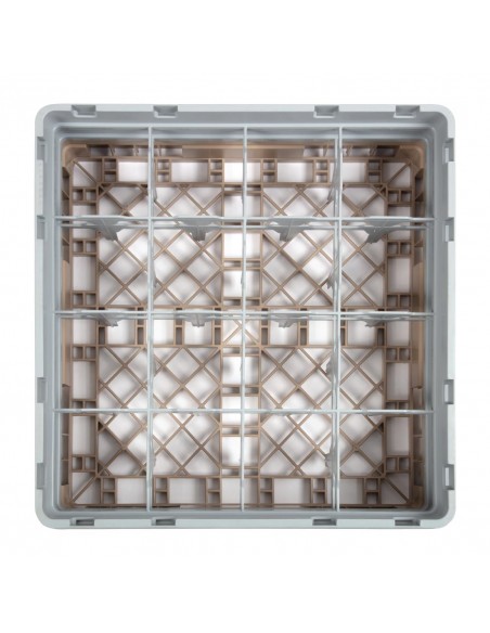Cambro Camrack Beige 16 Compartments Max Glass Height 133mm