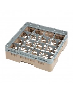 Cambro Camrack Beige 16 Compartments Max Glass Height 92mm