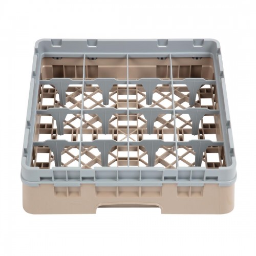 Cambro Camrack Beige 16 Compartments Max Glass Height 92mm